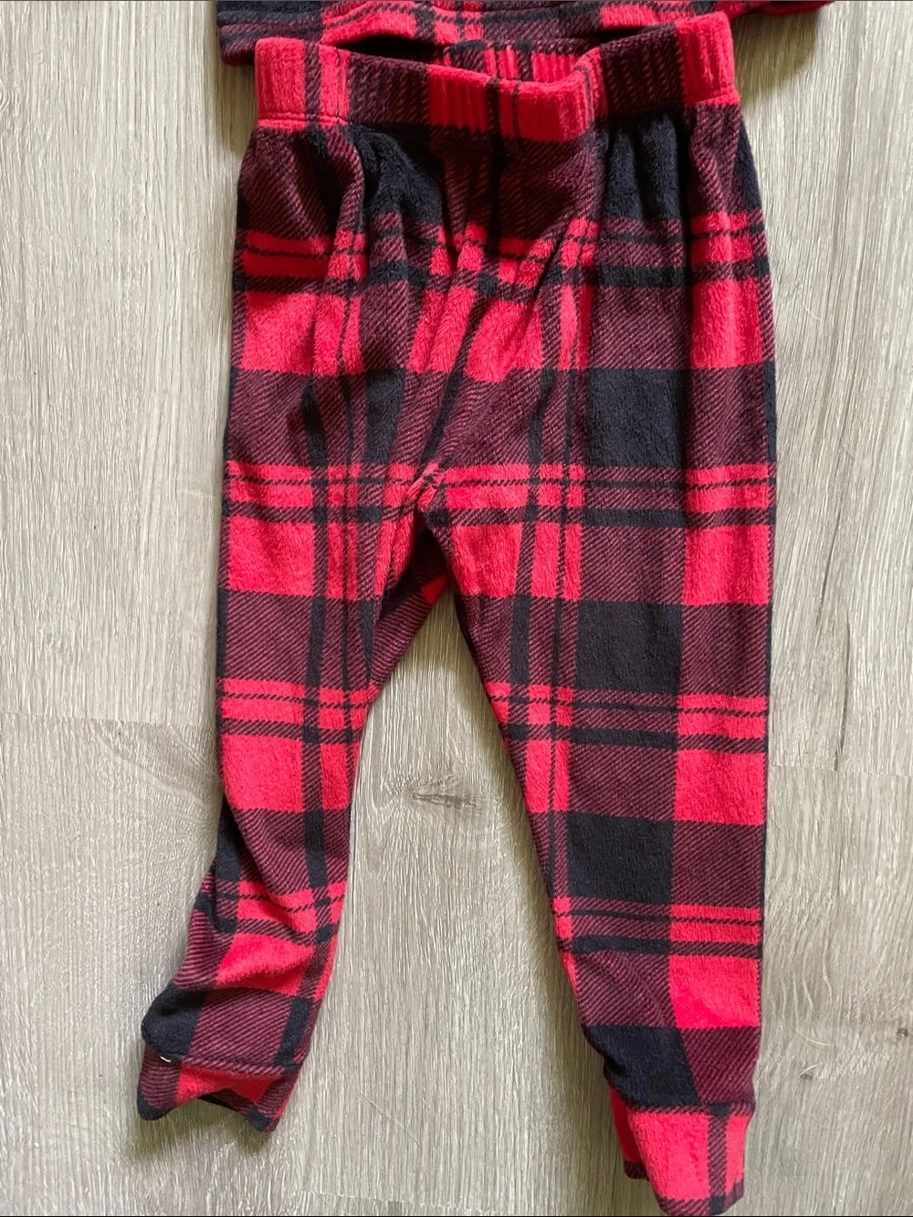 Cat & Jack Red and Black Plaid Fleece Pajama Set
